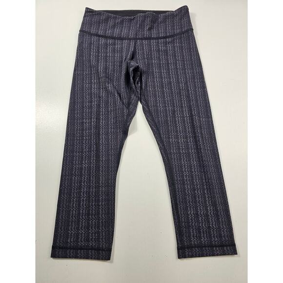 Lululemon Athletica Pants - Lululemon Black Grey Zigzag Capri Leggings Size 2 4